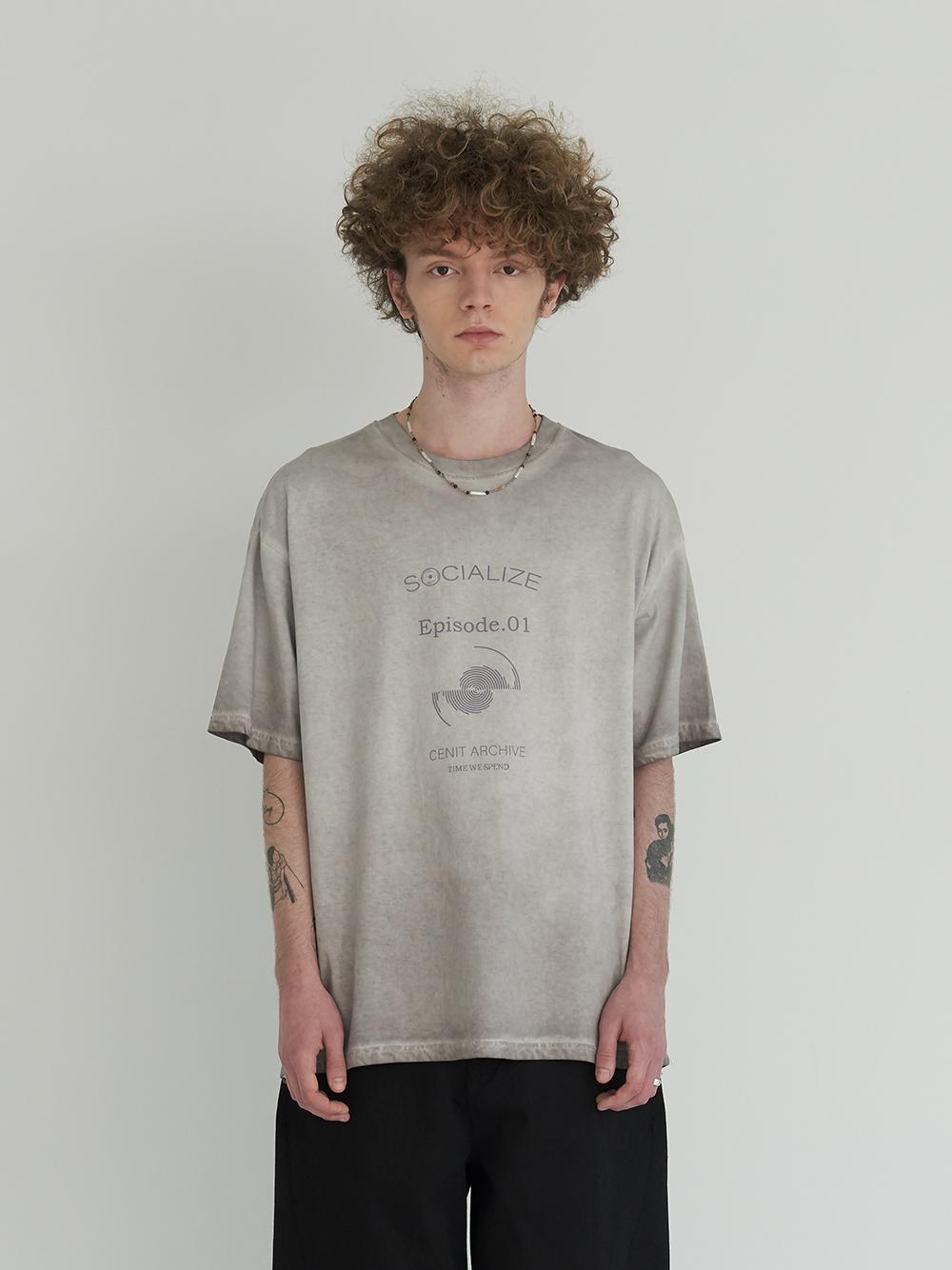 Senit Spinning Record Dyed T-Shirt Light Purple L