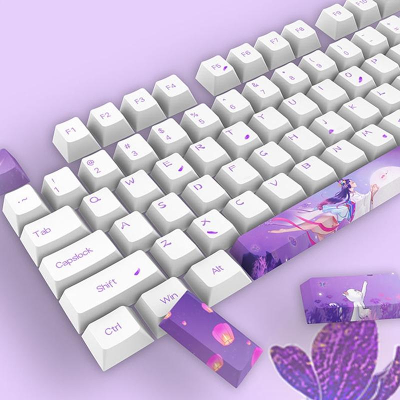 Altura Keycaps para 108-Key 5-Side Dye Sublimation PBT Teclado Mecânico Keycap Adequado para 61 64 84 87 96 98 Teclado