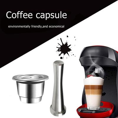 Kapsułka do kawy ze stali nierdzewnej z tamperem do kawy, wielokrotnego użytku, filtr do ekspresu Nespresso, akcesoria kuchenne