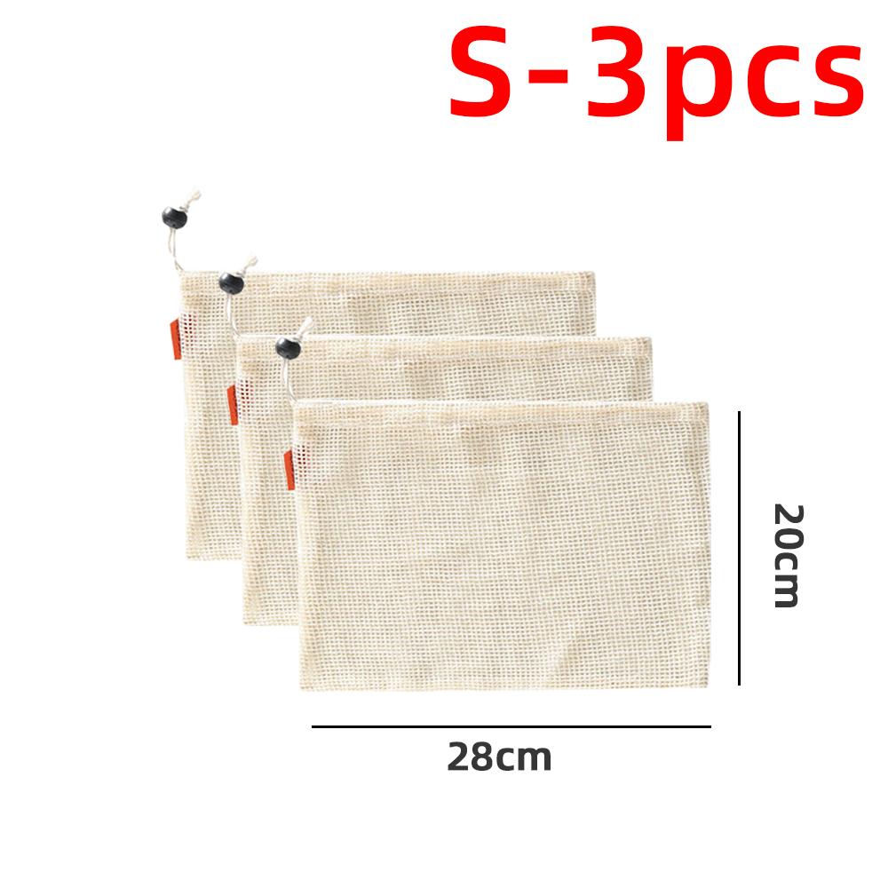 

Reusable Cotton Mesh Produce Bags for Vegetable Fruit Food Kitchen Washable Grid Storage Bag Kitchen Organizer Eco String Bag