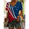 Women's T Shirt Graphic Plants Flag Vintage Stylish Classic Short Sleeve V Neck Regular Tops