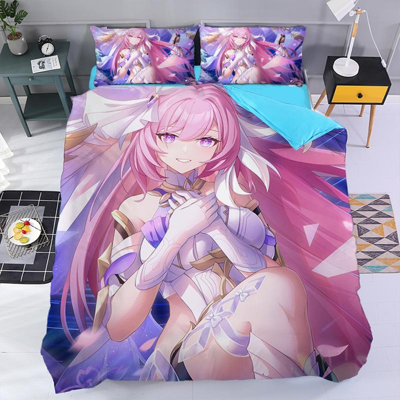 Anime Elysia Bedding Sets Japanese Anime Two-Dimensional Girl Duvet Cover Set Kawaii Sexy Girl Quilt Cover 2/3Pcs