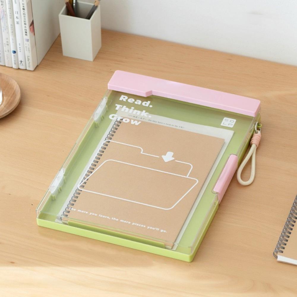 Heavy Duty PP Document Folder Thickened File Storage Box Document Holder  Daily Use Green Style A