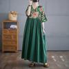 Cotton and Linen Summer Patchwork Retro Style Dress Long Skirt
