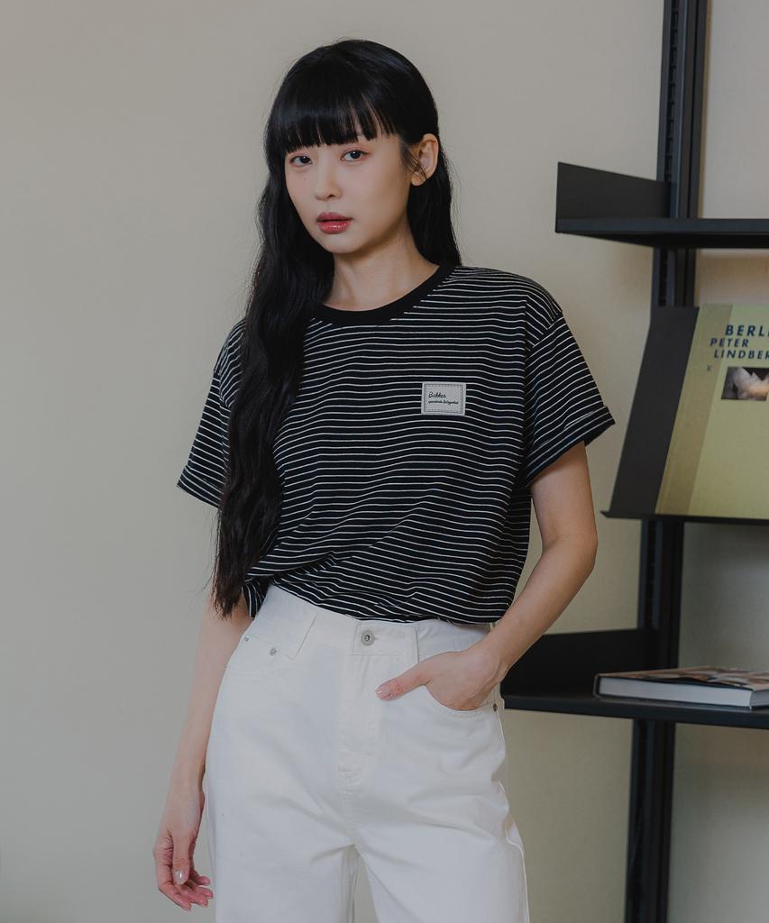 BAKKEN [Women] Striped Short Sleeve T-Shirt Bk3958 (2 Colors)