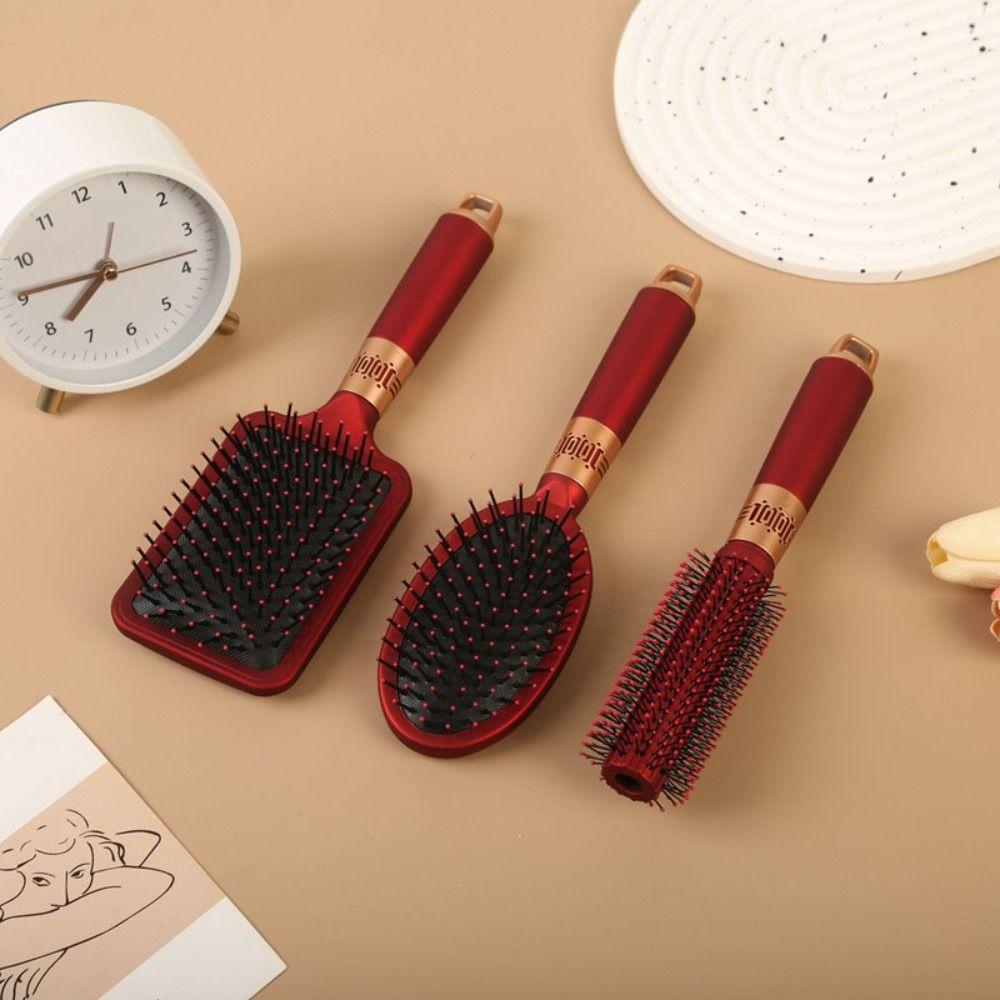 

Portable Round Brush Hair Comb Anti-static Hairstyle Massager Salon Barber Comb Birthday Gift Style C