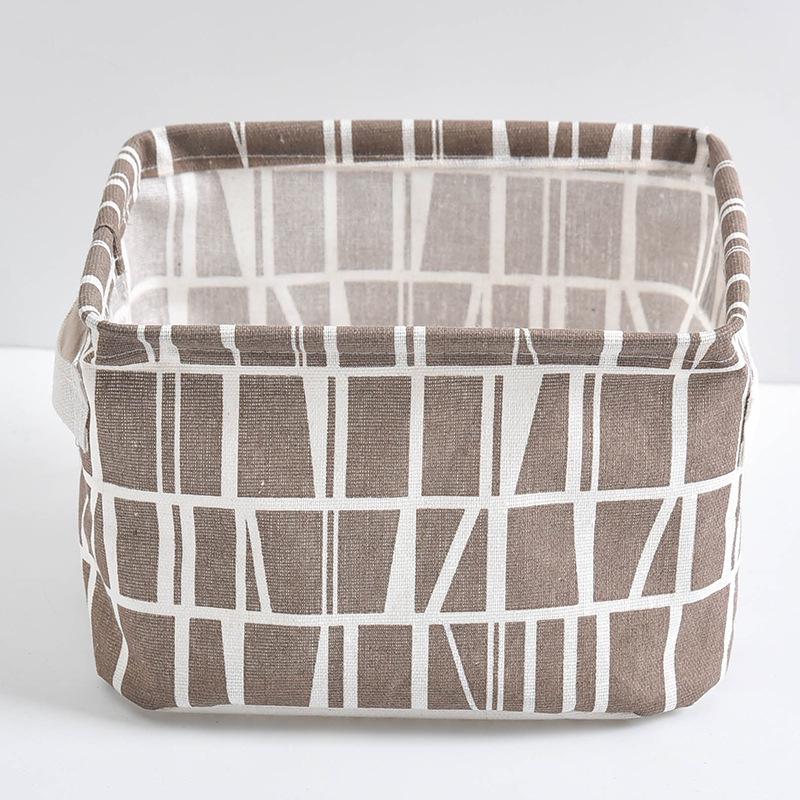Zakka Cotton Linen Desktop Storage Basket - Small Fresh Fabric Organizer for Miscellaneous Items