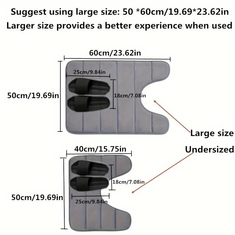 U-shaped Toilet Mat Bathroom Mat Bathroom Carpet Bathroom Carpet Memory Foam Bath Mat Anti-skid Super Absorbent