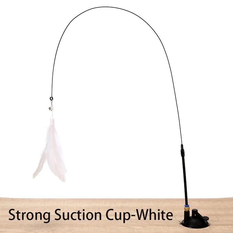 Premium Supplies High Quality Interactive Cat Toy Handfree Cat Stick Playing Kitten Playing Teaser Wand Toy Suction Cup BirdFeather Cat Wand Pet