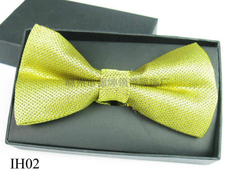 Men's Silver Thread Jacquard Bow Tie In 15 Styles - Polyester, Solid Color, Casual