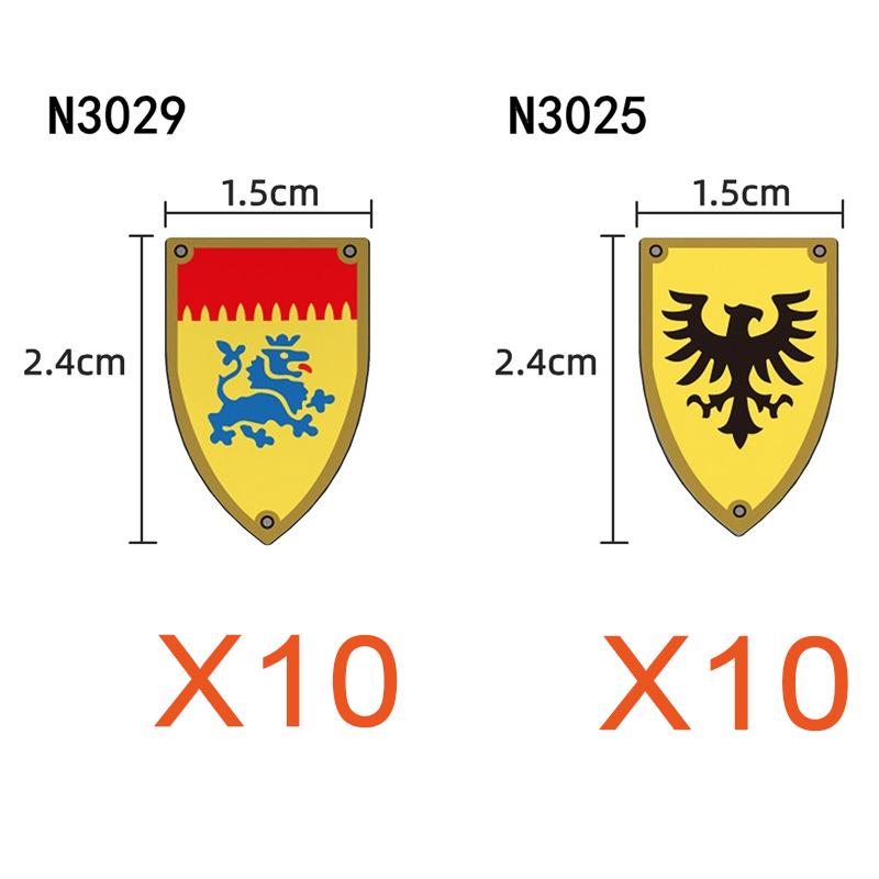 MOC Medieval Building Blocks Character Accessories Shields Armor Vests Warhorses Flags Set Mounts Toy Gifts Compatible Bricks