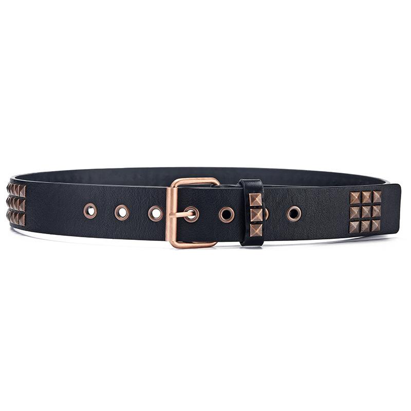 

Ремень с заклепками, металлический квадратный ремень с бусинами, мужской и женский ремень с пирамидкой, европейский и американский панк-ремень с фурнитурой для джинсов 110cm
