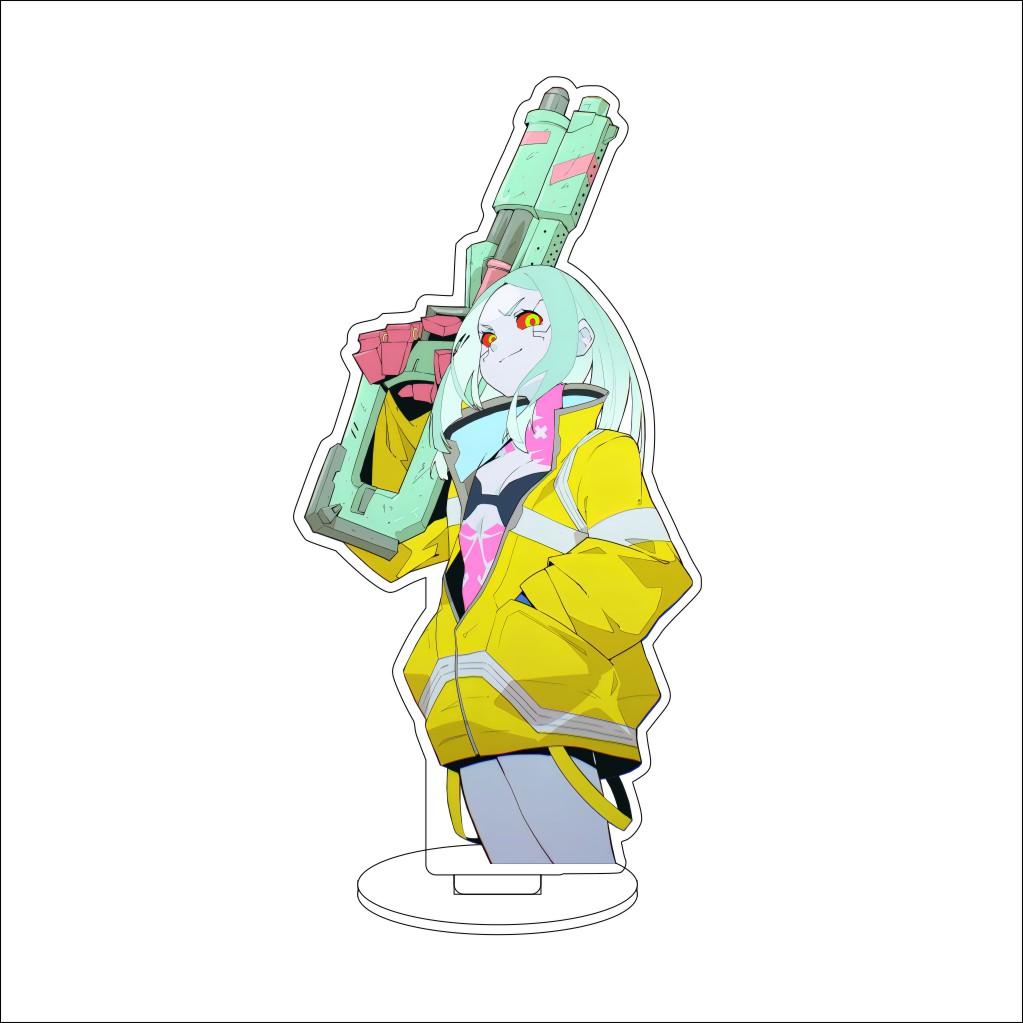 16CM Anime Cyberpunk Cosplay Acryl-Ständer Ornamente David Martinez Rebecca Figur Ständer Halloween Geschenke