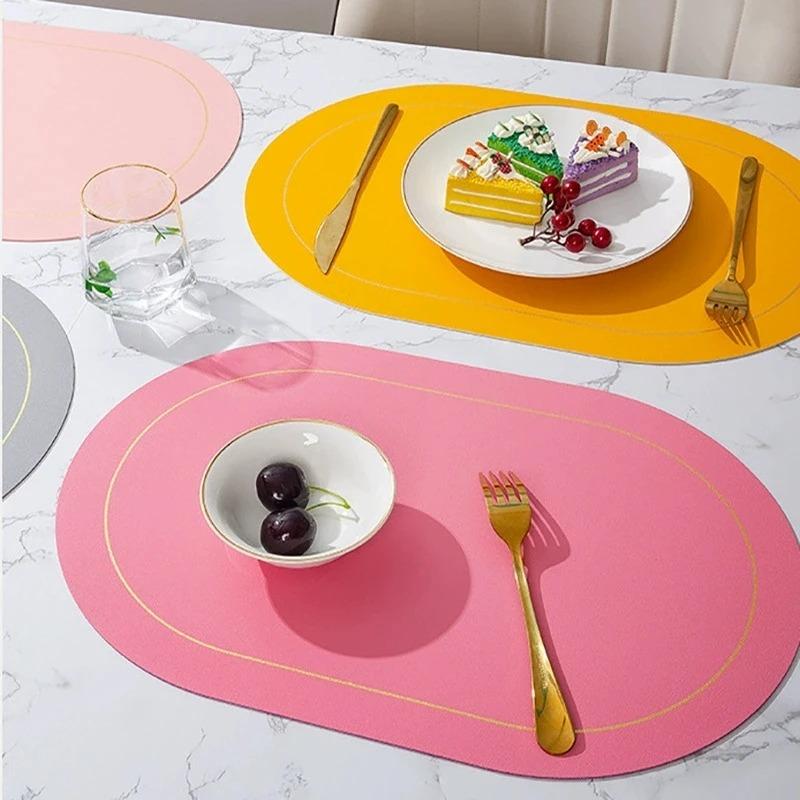 Tischleder-Platzsets, Hitzebeständige Platzsets, Waschbare Tischmatten für Esstisch, Kaffeebar-Dekoration