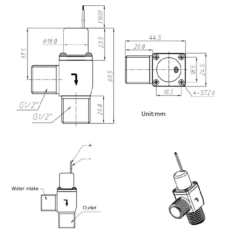 DC 4.5V 1/2" Electric Solenoid for Valve Brass Solenoid for Valve Water Flow