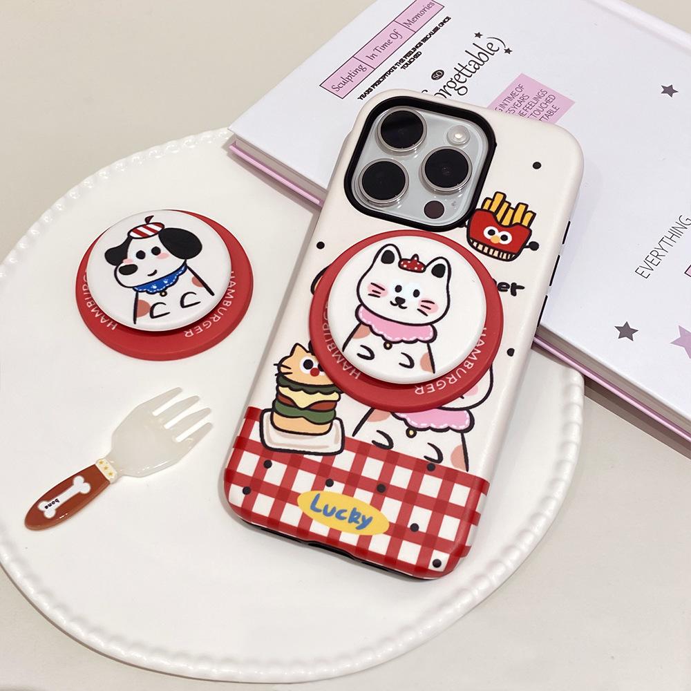 Applicable To Apple 16/17Promax Film Magnetic Mobile Phone Case iPhone13/14 Cartoon Anti-drop 15 Two-in-one