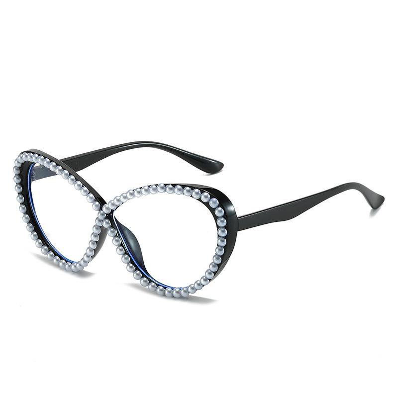 

Anti Blue Light Reading Glasses Women Hand Made Fashion Eyeglasses Optical Glasses Frames for Woman plastic demo lens чорний