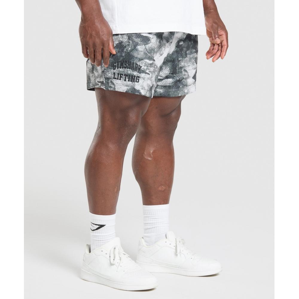 Gymshark Lifting Mesh 5 Shorts Metal Grey A1b9x Gc85