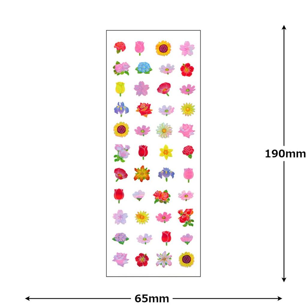 Okuyama Shokai Aurora Sticker Four Seasons Flowers EA268, Iridescent Floral Deco Stickers for Journaling, Planner, Scrapbooking, Letters