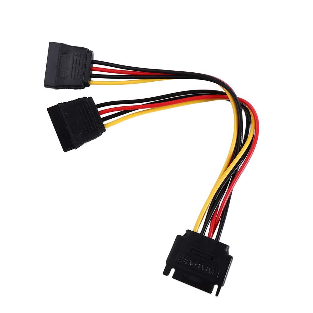 To 2 Female Power Splitter Cable SATA Adapter Cable HDD Splitter Hard Disk Power SATA Power Cable