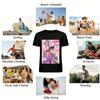 Japanese Anime Contrast Cute Couple Print T-shirt, Soft Boy & Cool Girl Sweet Cool Top Pure cotton T-shirt
