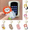 Leather Fruit Kitty Access Card Holder Maneki-neko Access Control Card Pendant  Car Key Pendant