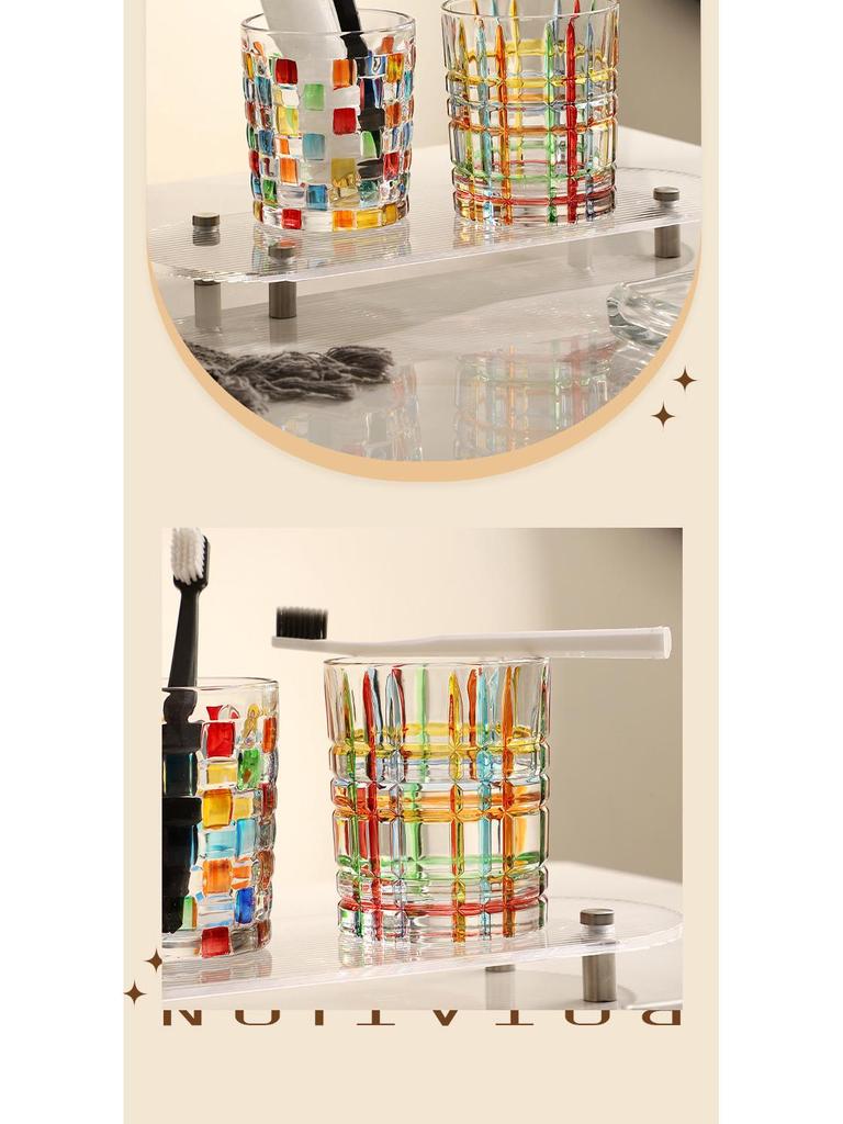 Luxury Glass Toothbrush and Mouthwash Cup Set for Couples