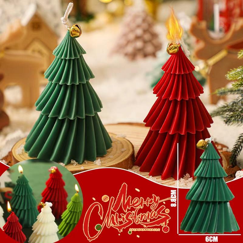 Kerstboom Kaars & Vorm Set DIY Siliconen Mallen voor Kaarsen Zeep Gips Vakantiecadeaus met Afgewerkte Kaarsen