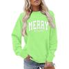 Women's Fashion Long Sleeve Christmas Printed Round Neck Loose Pullover Sweater Top