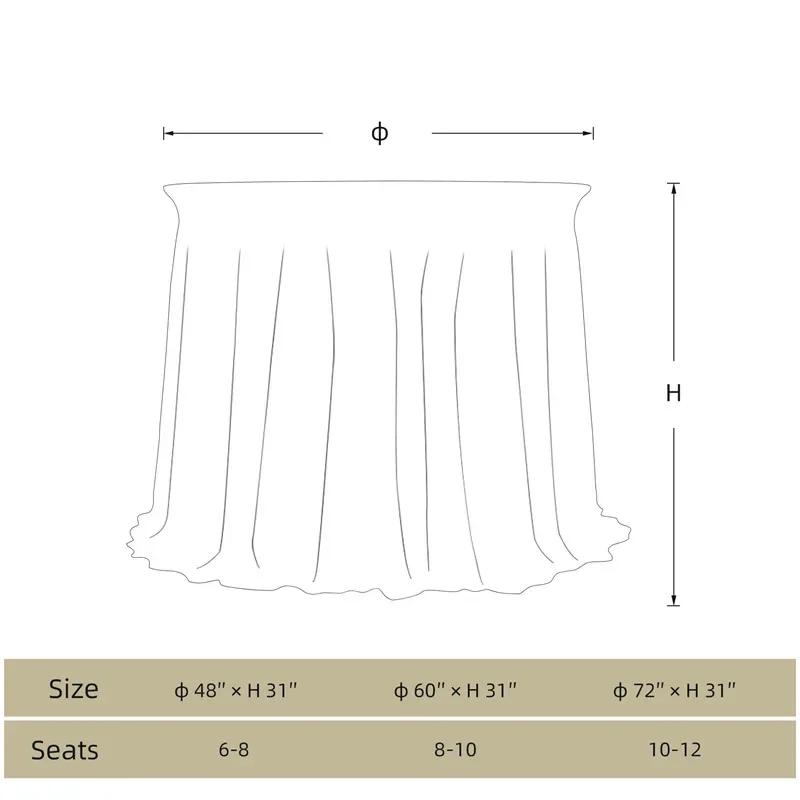 Round Spandex Cocktail Table Covers with Skirt, 32x43 Inch Stretch Fitted High Top Table Cover For Bar Wedding Party Banquet
