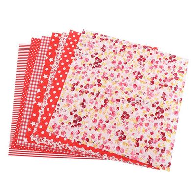 7 stücke 25*25cm Baumwolle Stoff DIY Verschiedene Quadrate Pre Cut Bettwäsche Suite Viertel Bundle (rot)