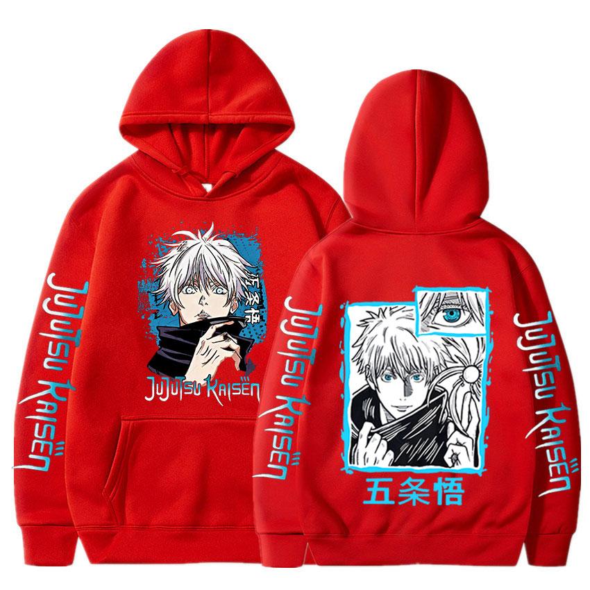 Anime Jujutsu Kaisen Hoodies Satoru Gojo Print Hoodie Clothes Men's Women's Fashion Casual Oversized  Hooded Sweatshirt Streetwear