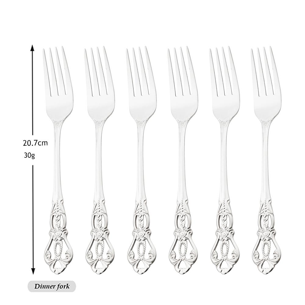 Mirror 24Pcs Vintage Dinnerware Set Stainless Steel Cutlery Set Knives Fork Teaspoon Tableware Kitchen Flatware Silverware Set