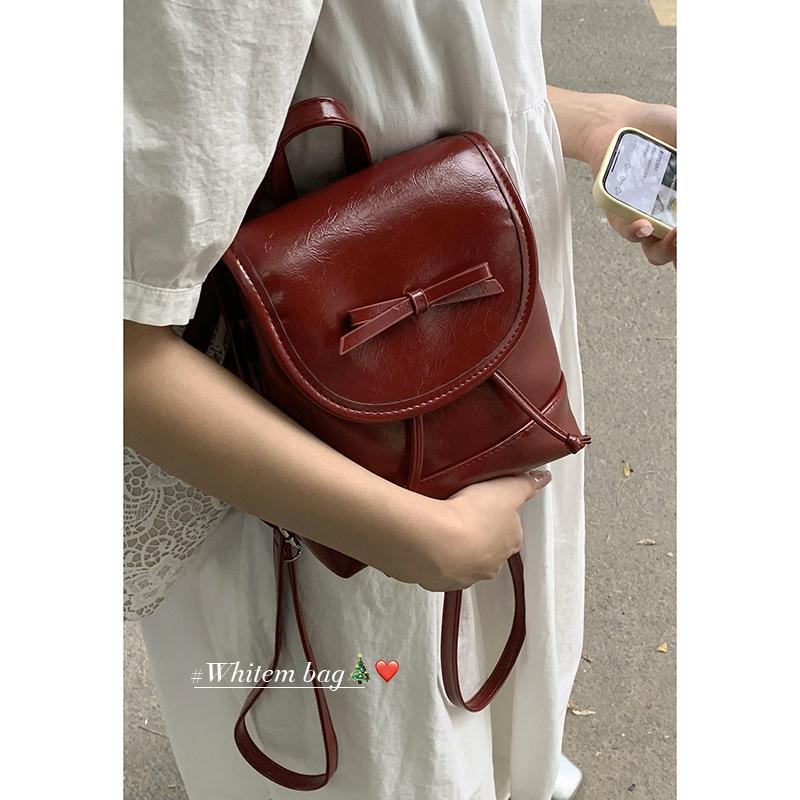 Fashionable Bow Backpack, School-style Hand-held Bucket Bag