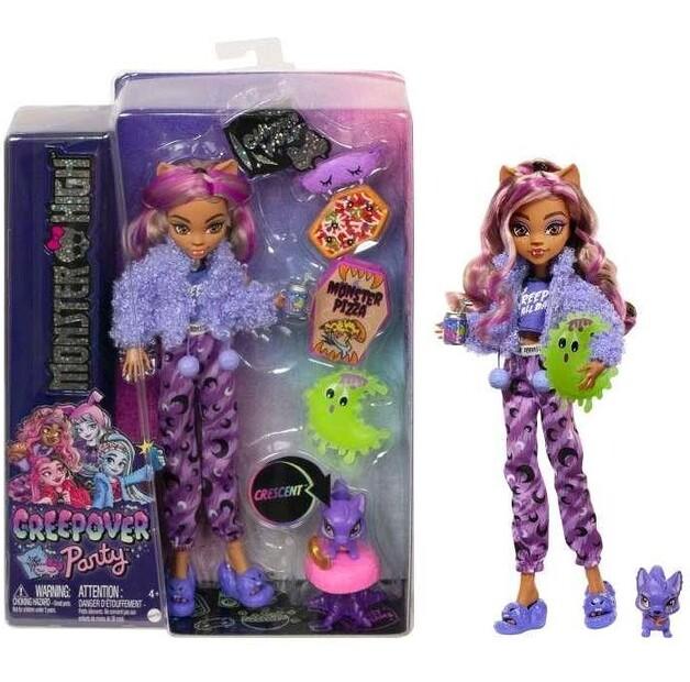 Păpușă Mattel Monster High Petrecere în Pijamale Petrecere Groaznică Clawdeen Wolf