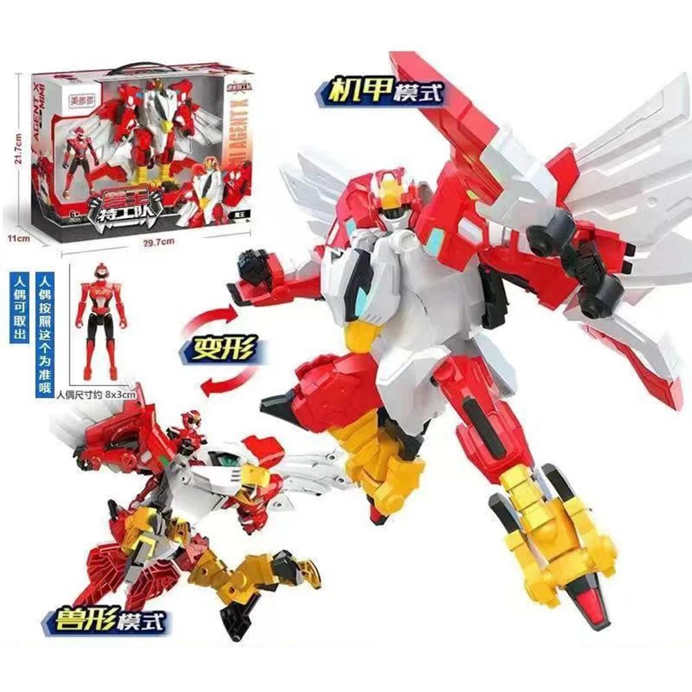 New ABS Mini Force Transformation Robot To Lion/Elephant Toys Action Figures Transforming Mini Force X Deformation Dinosaur Toy