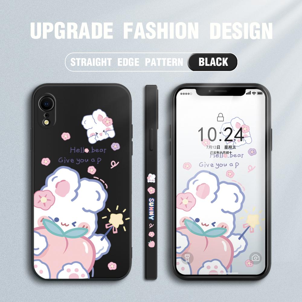 Cartoon White Rabbit Phone Case for Redmi Xiaomi POCO Note 10 Pro 9 9A 9T 10C 8 7 11 Lite 5G X3 M3 Square Edge Soft Full Camera Protect Cover Cases