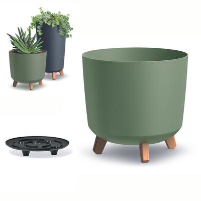 Maceta GRACIA TUBUS DGTL300L con patas | Verde terroso