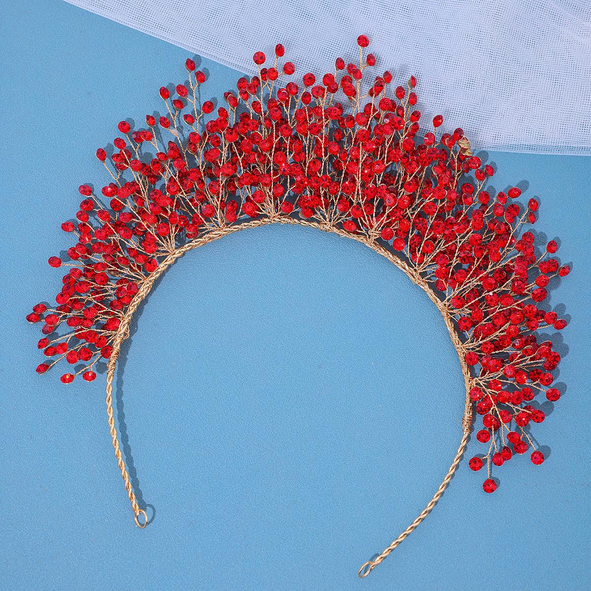 Luxuriöses Hochzeit Kristall Stirnband Königin Kronen Tiaras Frauen Zirkonia Kopfschmuck Braut Diadem Haarschmuck Accessoires gray