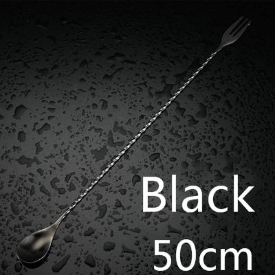 Cocktail Spoon Bar Spoon Stainless Steel Mixing Spiral Pattern Bar Tool Bartender Tools Spoon With Fork