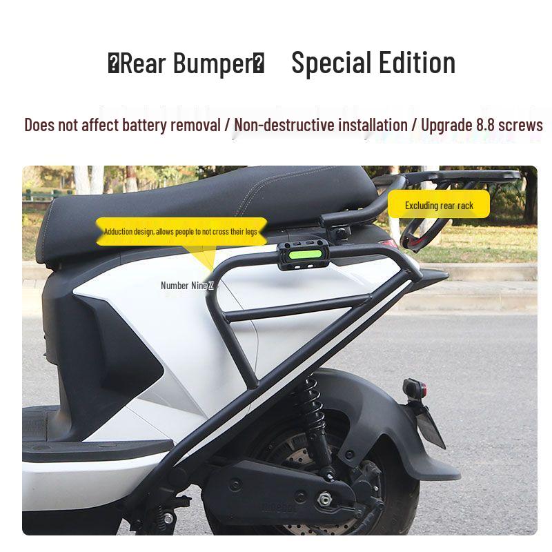 Ninebot Electric Scooter Crash Bars: Anti-fall Thickened Bumper, Backrest, Rear Luggage Rack Cover