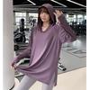 Women's Plus Size Hooded Yoga Sportswear: Slim or Loose Fit T-Shirt for Fitness & Running