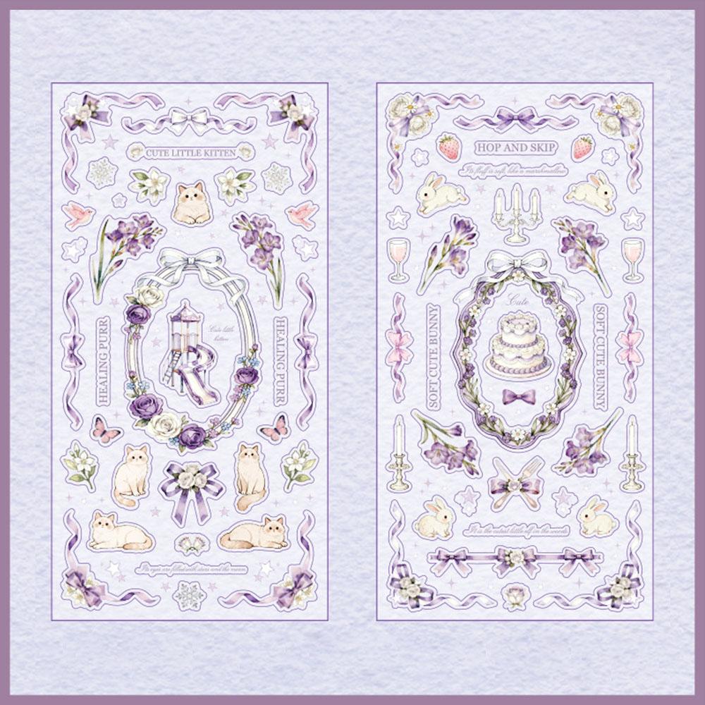 

Retro stickers, fairy tale style, hand-held tent, guka DIY decoration, phone back card collage фіолетовий