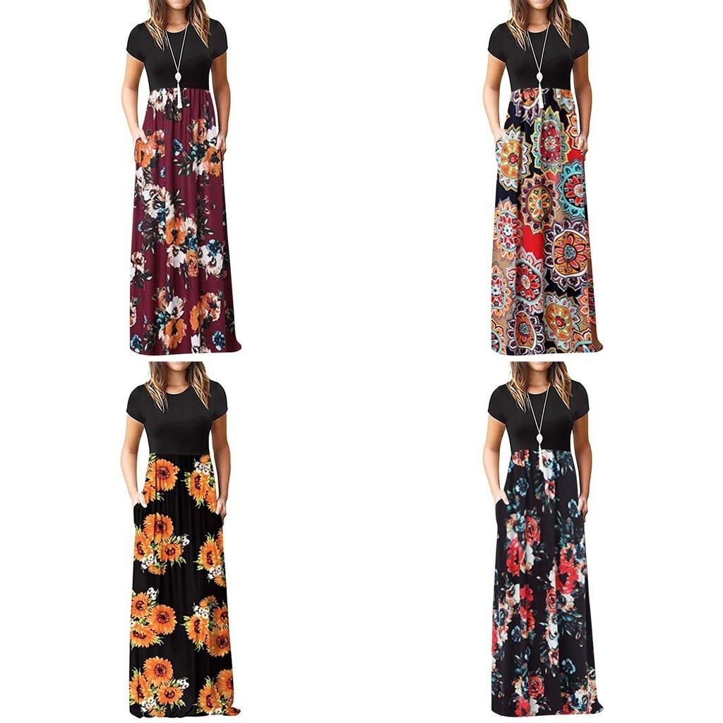 Stunning Women Boho Floral Long Maxi Dress For Cocktail Parties And Summer Events