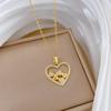 Stainless Steel Chain Necklaces for Women Simple Hollow Love Heart with Zircon Pendant Necklace Trendy Collar Accessories Gifts