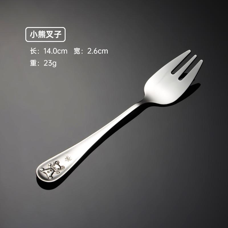 304 Stainless Steel Children's Knives, Forks and Spoons Set Teddy Cartoon Pattern Bear Birthday Gift Tableware Creative