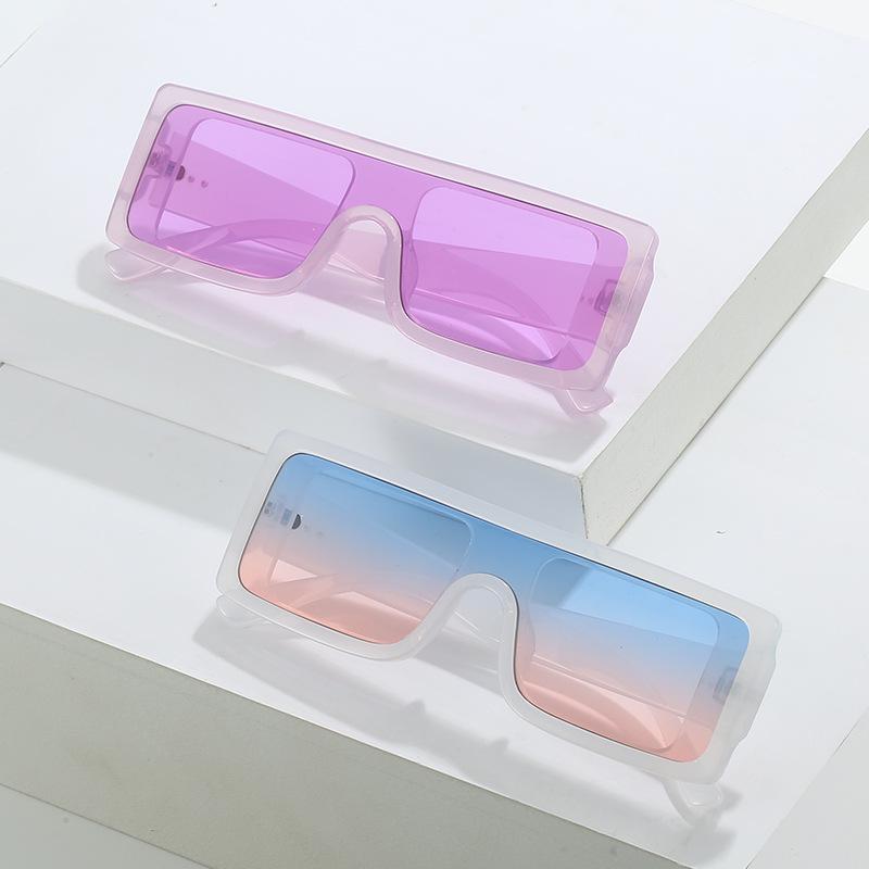2023 Colorful INS Large-Frame One-Piece Sunglasses for Women - European & American Style