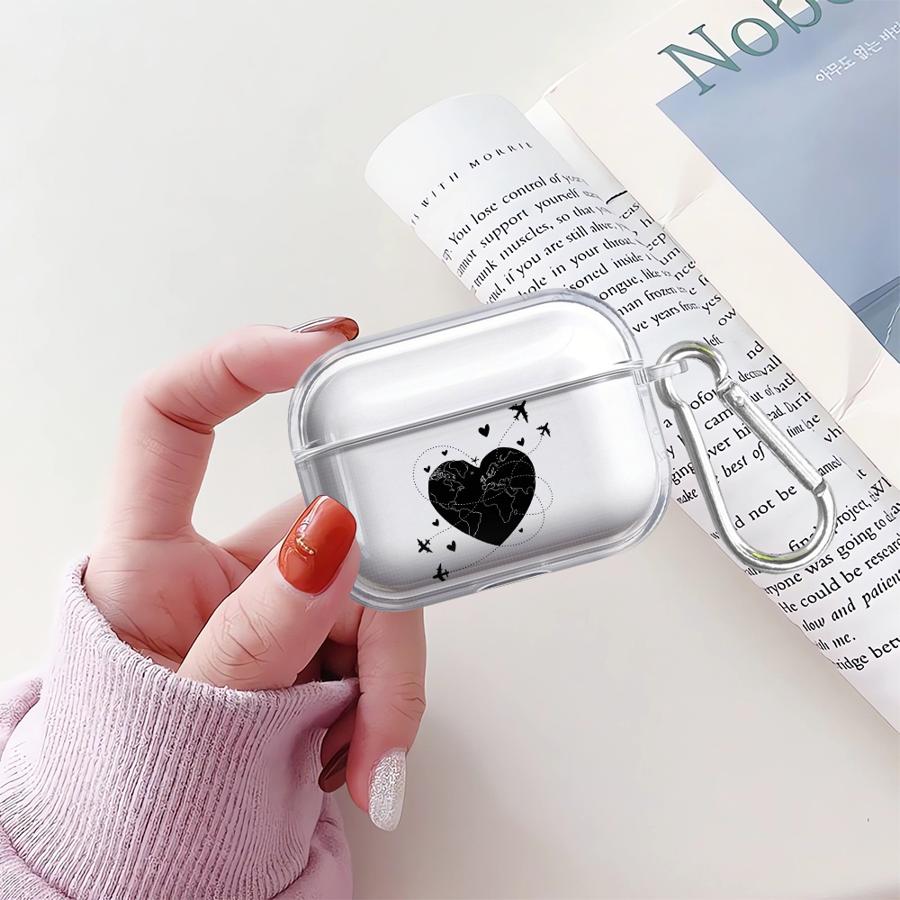 Case For Airpods Pro3 1 4 2 3 Pro2 Pro Clear Earphone Cases Cover Love Airplane Art