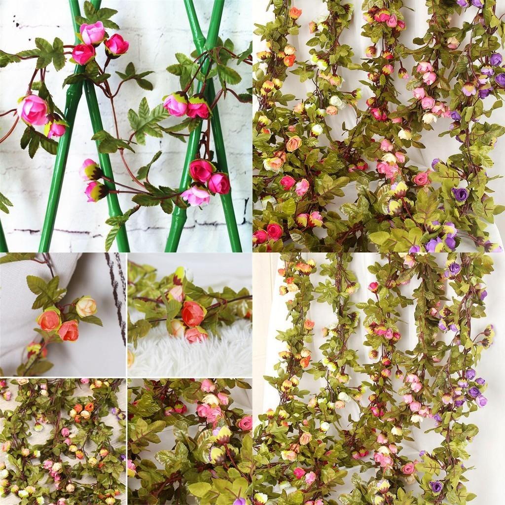 Atemberaubende 42 Blumen Künstliche Seidenrose Kunstblumen Girlande Ranke Für Hochzeitsdeko