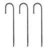 3Pcs Steel Ground Stakes Tents Nails U Shaped Metal Fences Stake Tent Pegs for Trampolines Camping Canopies Sheds